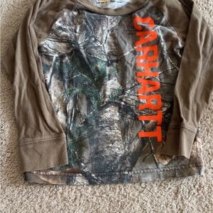 Carhartt Kids Long Sleeve Camo Shirt - Brown and Orange